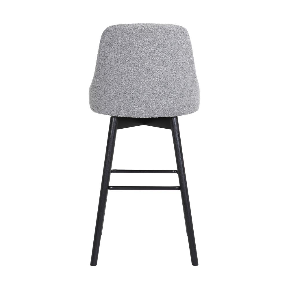 Armen Living  - Sicily 26in Swivel Black Wood Counter Stool in Light Grey Fabric - LCSIBABLKGRYF26 veiw 4