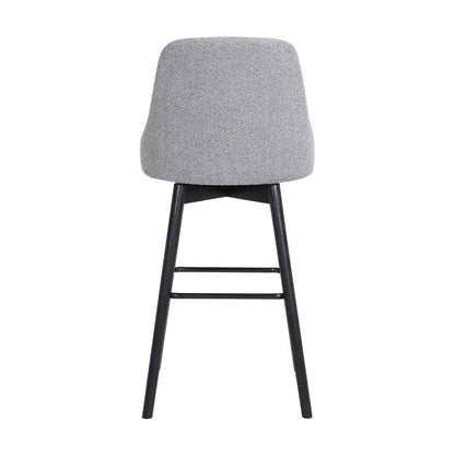 Armen Living  - Sicily 26in Swivel Black Wood Counter Stool in Light Grey Fabric - LCSIBABLKGRYF26 veiw 4