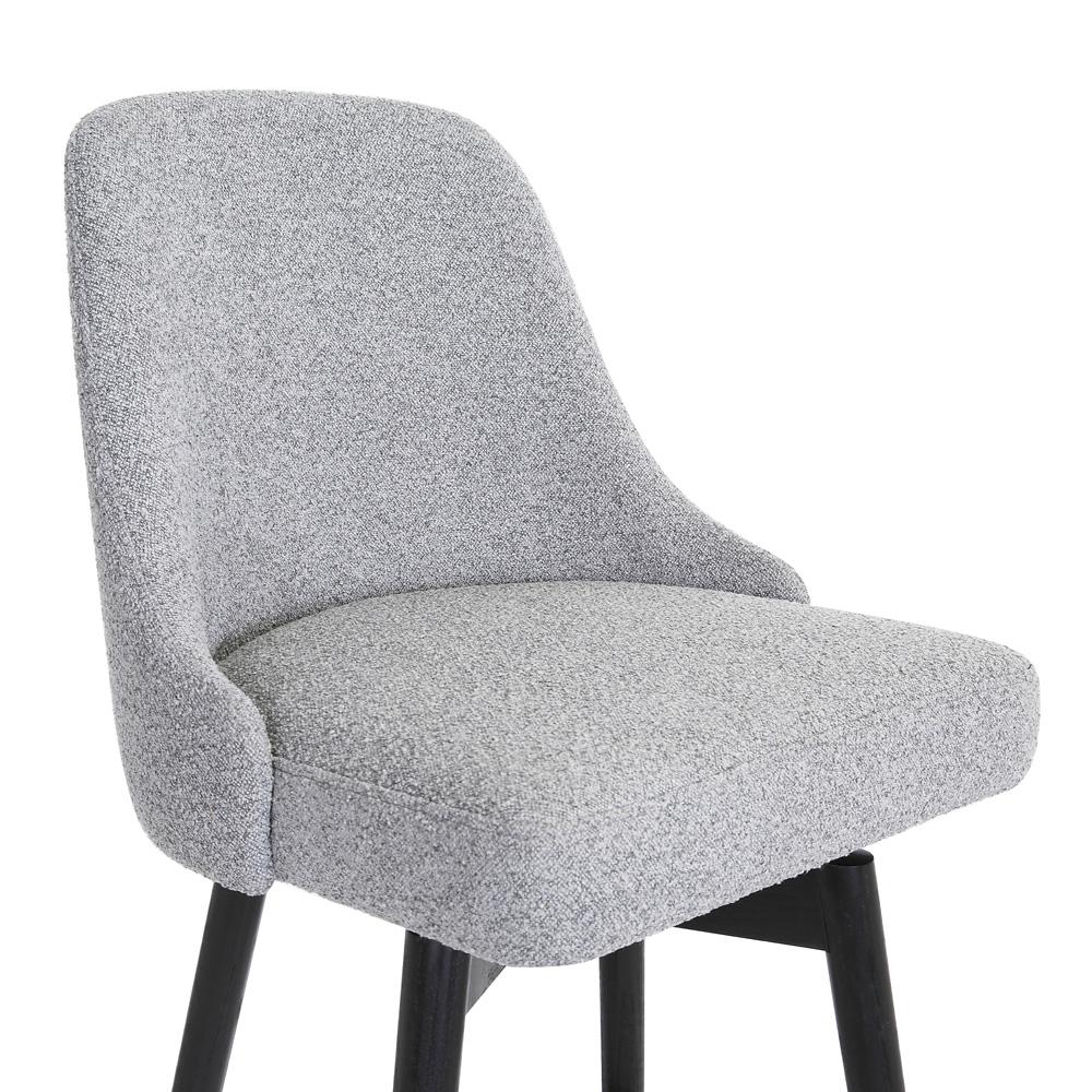 Armen Living  - Sicily 26in Swivel Black Wood Counter Stool in Light Grey Fabric - LCSIBABLKGRYF26 veiw 5