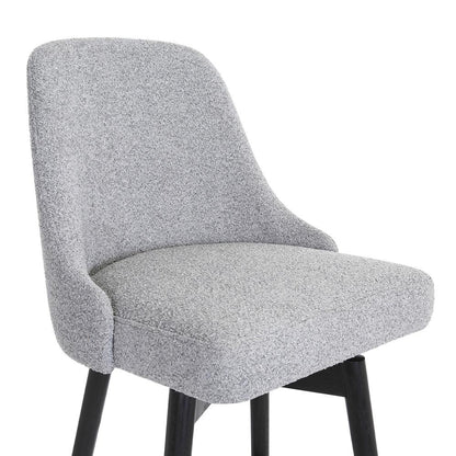 Armen Living  - Sicily 26in Swivel Black Wood Counter Stool in Light Grey Fabric - LCSIBABLKGRYF26 veiw 5