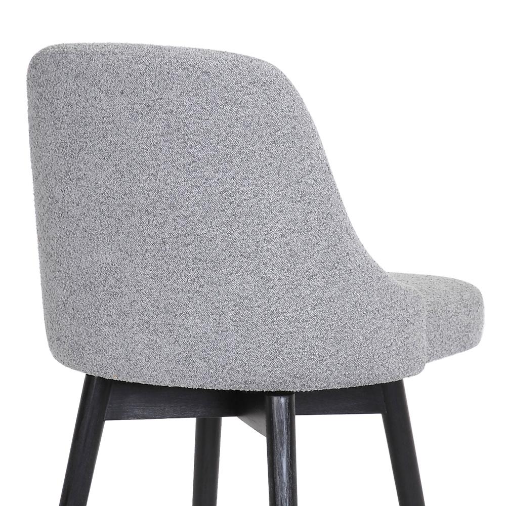 Armen Living  - Sicily 26in Swivel Black Wood Counter Stool in Light Grey Fabric - LCSIBABLKGRYF26 veiw 6