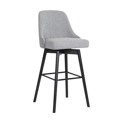 Armen Living  - Sicily 30in Swivel Black Wood Bar Stool in Light Grey Fabric - LCSIBABLKGRYF30 veiw 1