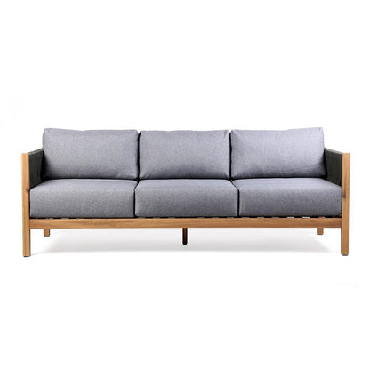 Armen Living - Sienna Outdoor Eucalyptus Sofa in Teak Finish with Grey Cushions - LCSISOWDTK veiw 1