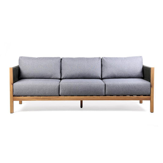 Armen Living - Sienna Outdoor Eucalyptus Sofa in Teak Finish with Grey Cushions - LCSISOWDTK veiw 1