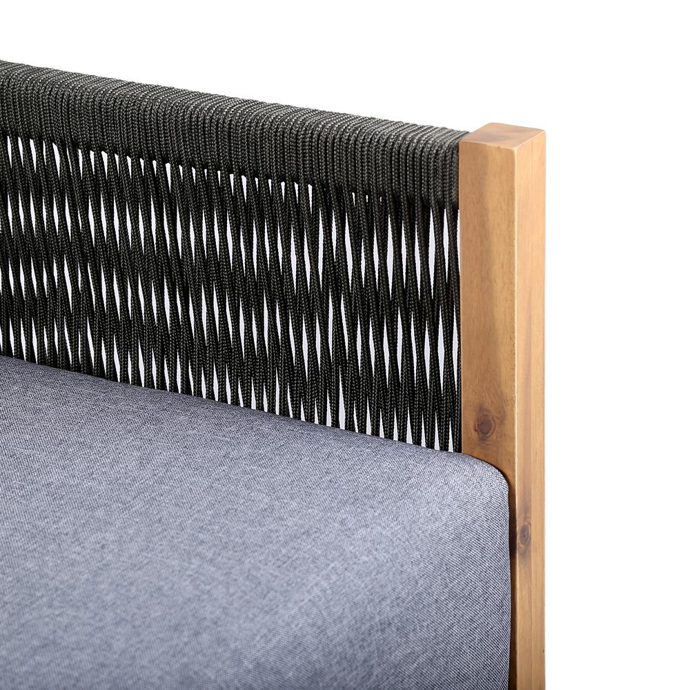 Armen Living - Sienna Outdoor Eucalyptus Sofa in Teak Finish with Grey Cushions - LCSISOWDTK veiw 4