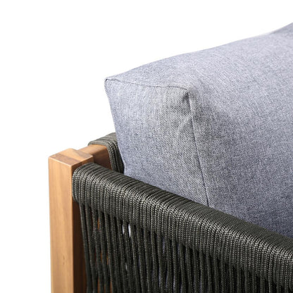 Armen Living - Sienna Outdoor Eucalyptus Sofa in Teak Finish with Grey Cushions - LCSISOWDTK veiw 5