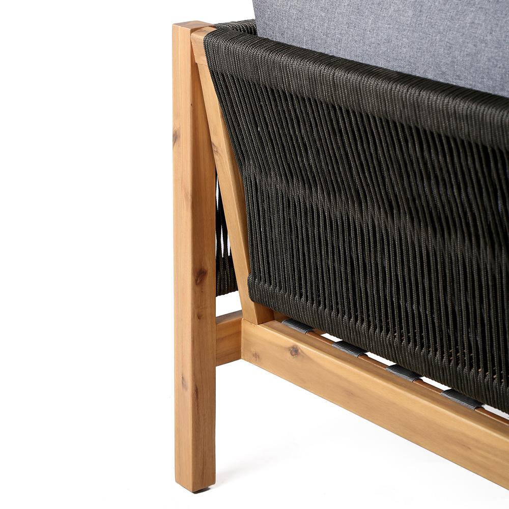 Armen Living - Sienna Outdoor Eucalyptus Sofa in Teak Finish with Grey Cushions - LCSISOWDTK veiw 6