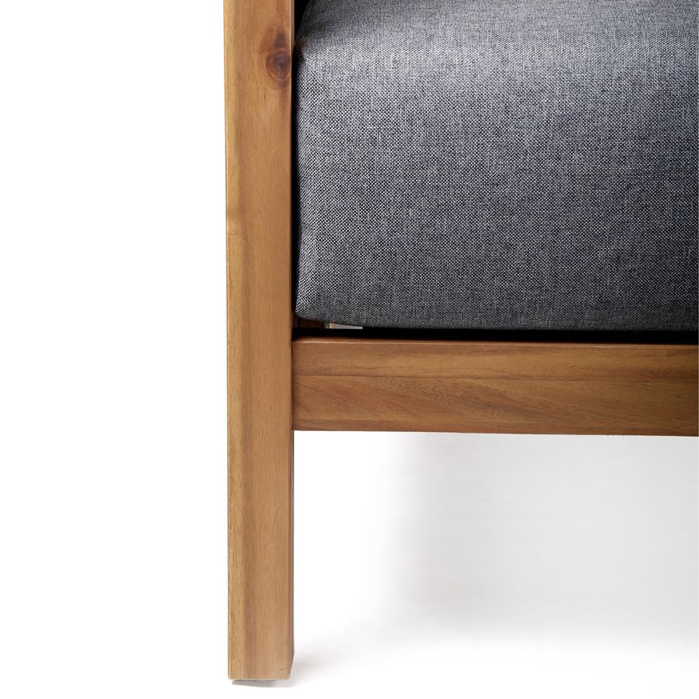 Armen Living - Sienna Outdoor Eucalyptus Sofa in Teak Finish with Grey Cushions - LCSISOWDTK veiw 7