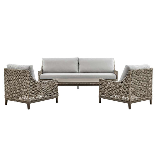 Armen Living - Silvana 4 Piece Outdoor Gray Fabric and Wicker Conversation Set - 840254332959 veiw 1