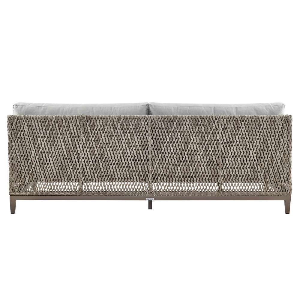 Armen Living - Silvana 4 Piece Outdoor Gray Fabric and Wicker Conversation Set - 840254332959 veiw 3