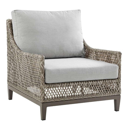 Armen Living - Silvana 4 Piece Outdoor Gray Fabric and Wicker Conversation Set - 840254332959 veiw 4