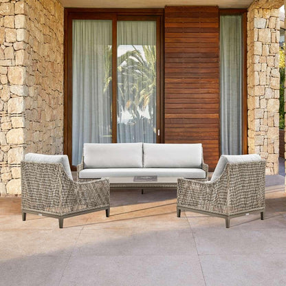 Armen Living - Silvana 4 Piece Outdoor Gray Fabric and Wicker Conversation Set - 840254332959 veiw 7