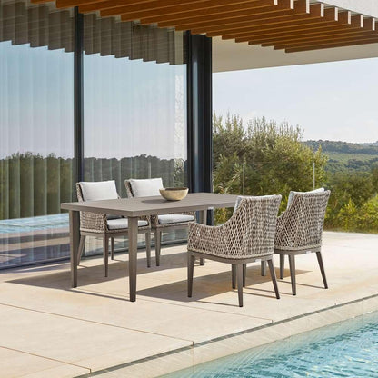 Armen Living - Silvana 5 Piece Gray Aluminum Outdoor Dining Set with Gray Fabric - 840254332935 veiw 7