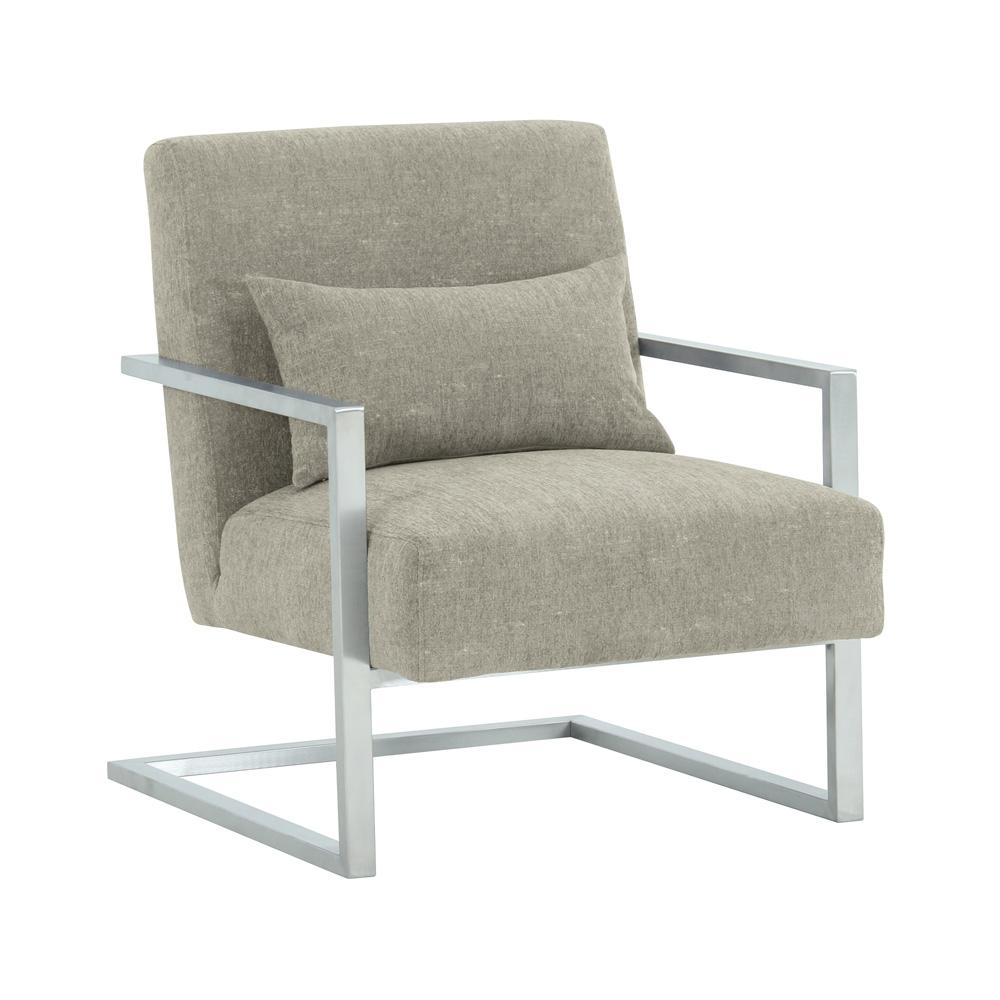 Armen Living - Skyline Modern Accent Chair In Gray Linen and Steel Legs - LCSKCHGR_CLOSEOUT veiw 1