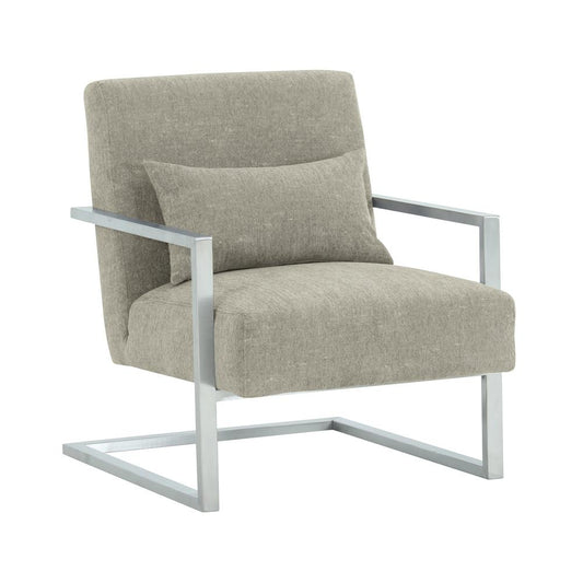 Armen Living - Skyline Modern Accent Chair In Gray Linen and Steel Legs - LCSKCHGR_CLOSEOUT veiw 1