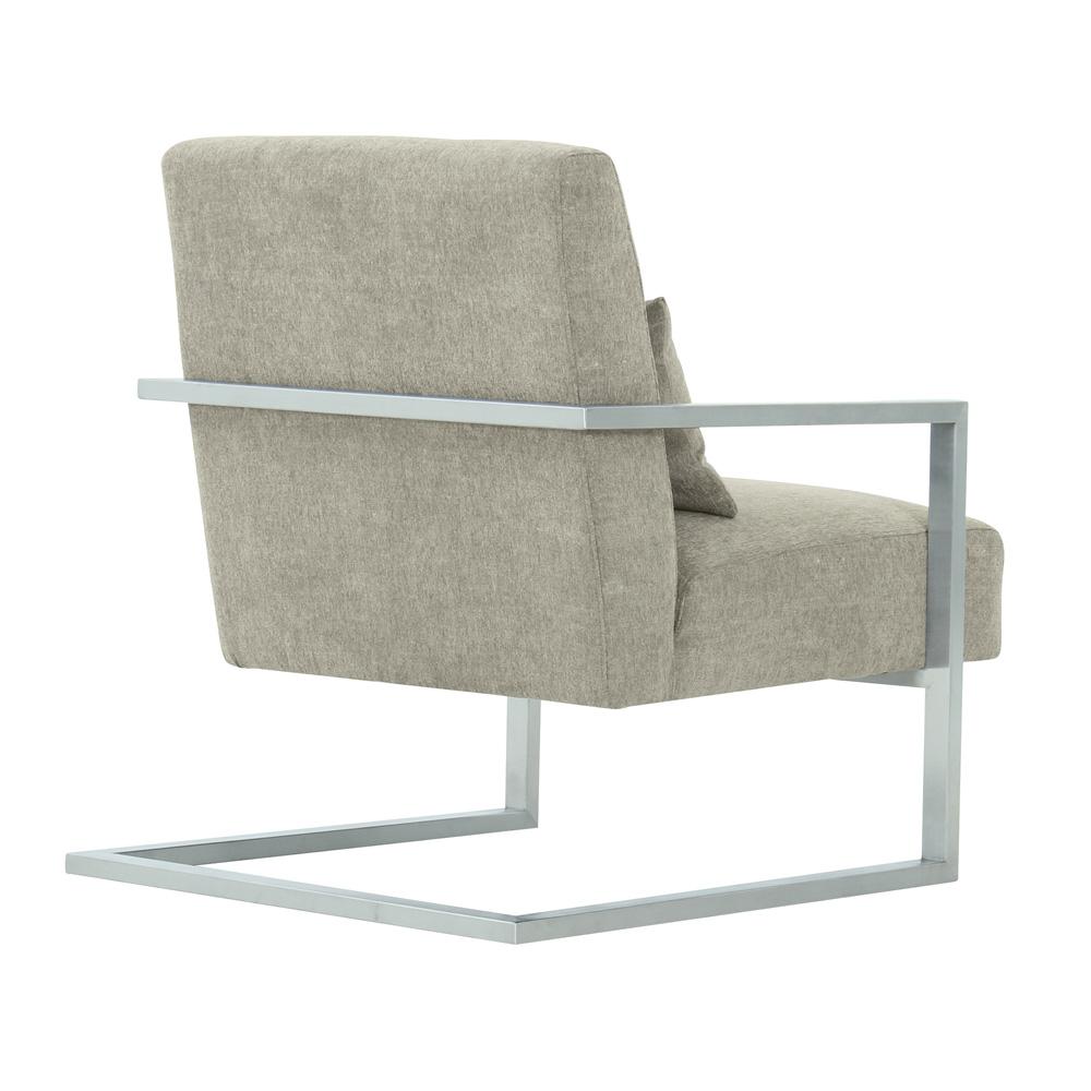 Armen Living - Skyline Modern Accent Chair In Gray Linen and Steel Legs - LCSKCHGR_CLOSEOUT veiw 3