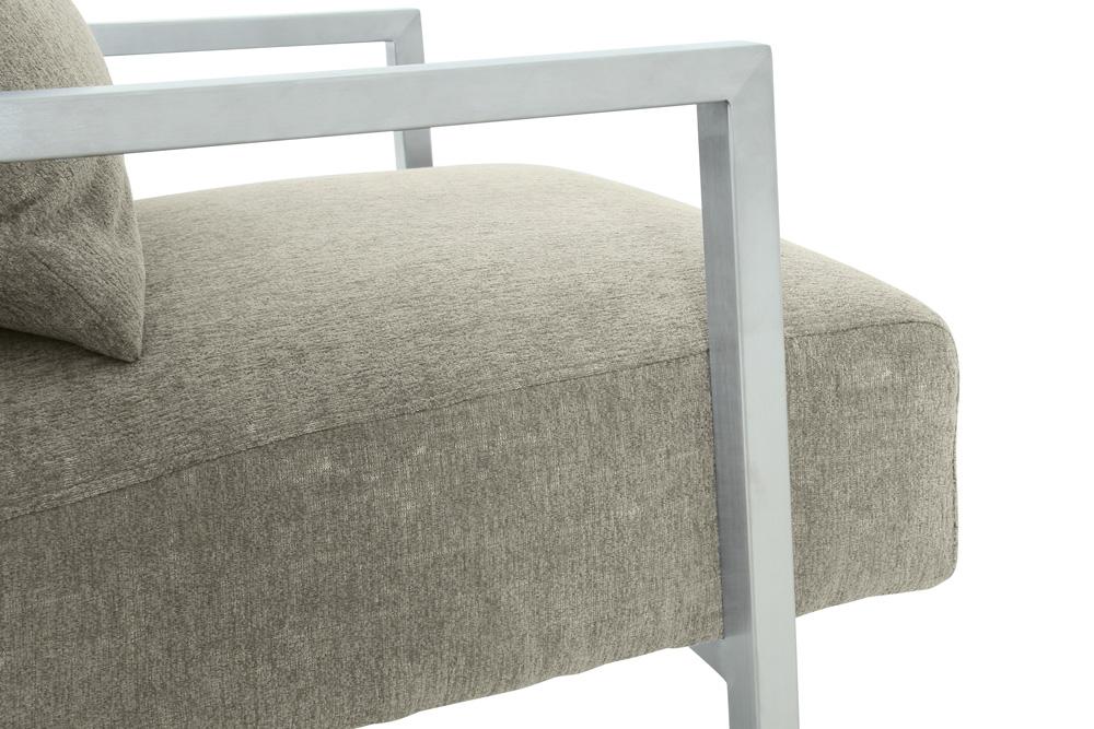 Armen Living - Skyline Modern Accent Chair In Gray Linen and Steel Legs - LCSKCHGR_CLOSEOUT veiw 4