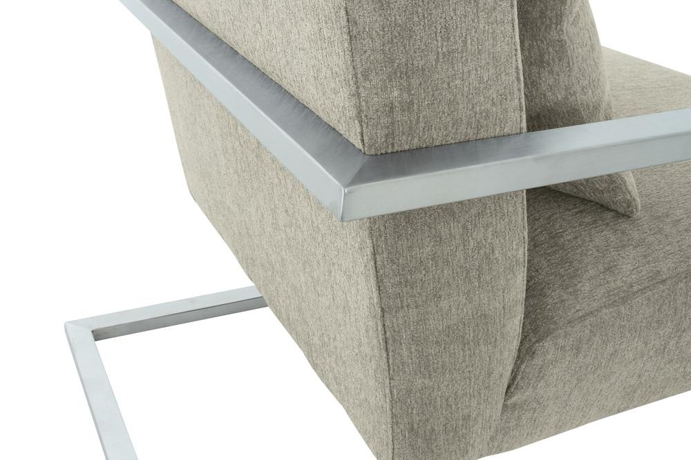 Armen Living - Skyline Modern Accent Chair In Gray Linen and Steel Legs - LCSKCHGR_CLOSEOUT veiw 5