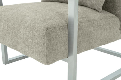 Armen Living - Skyline Modern Accent Chair In Gray Linen and Steel Legs - LCSKCHGR_CLOSEOUT veiw 6