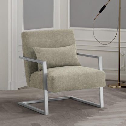 Armen Living - Skyline Modern Accent Chair In Gray Linen and Steel Legs - LCSKCHGR_CLOSEOUT veiw 7