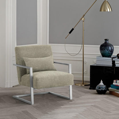 Armen Living - Skyline Modern Accent Chair In Gray Linen and Steel Legs - LCSKCHGR_CLOSEOUT veiw 8