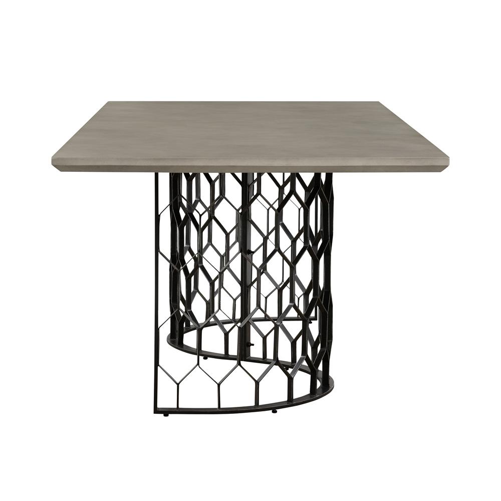 Armen Living - Solange Concrete and Black Metal Rectangular Dining Table - LCSODICCGR veiw 3
