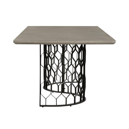 Armen Living - Solange Concrete and Black Metal Rectangular Dining Table - LCSODICCGR veiw 3