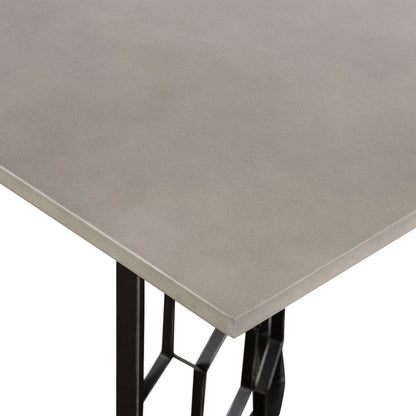 Armen Living - Solange Concrete and Black Metal Rectangular Dining Table - LCSODICCGR veiw 4