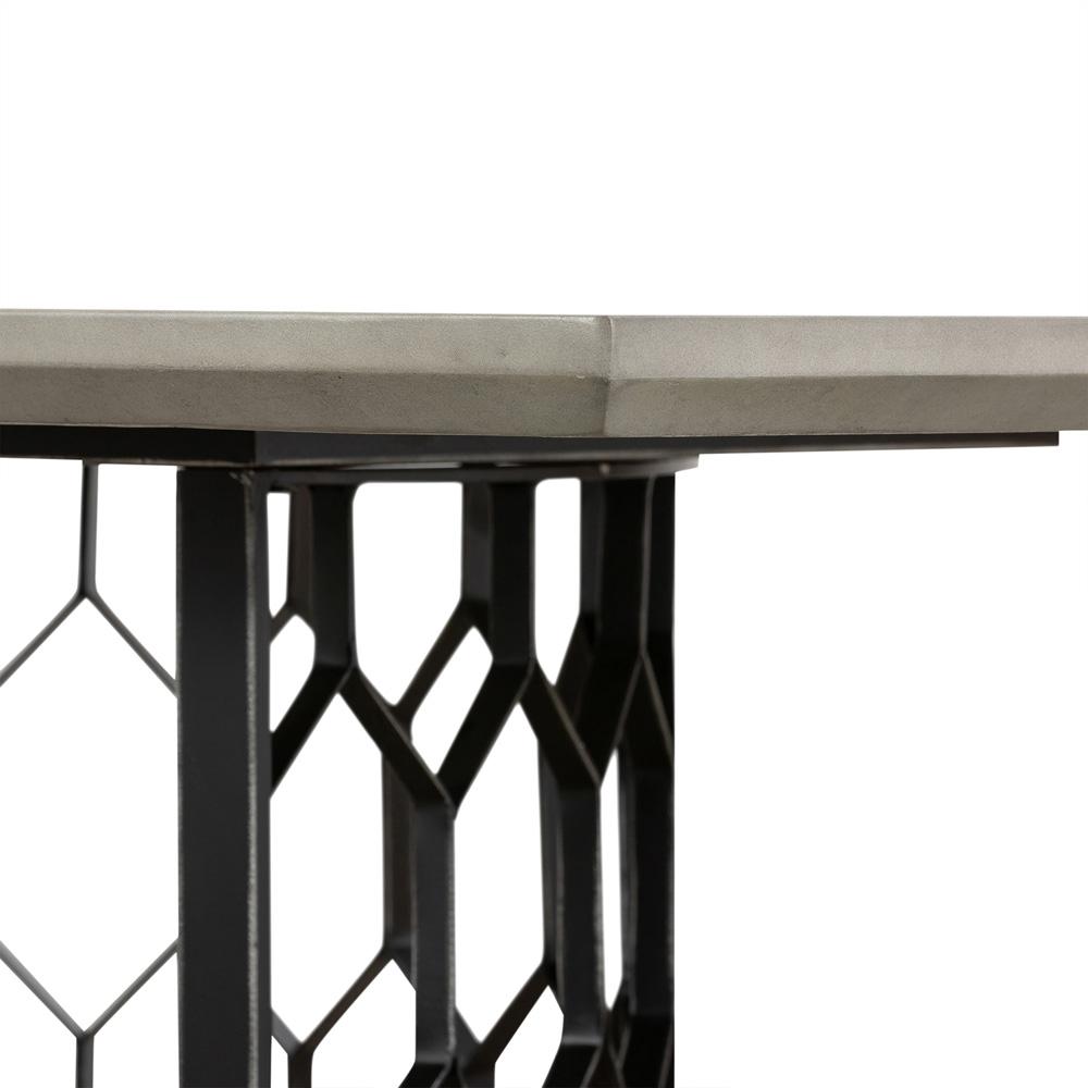 Armen Living - Solange Concrete and Black Metal Rectangular Dining Table - LCSODICCGR veiw 5