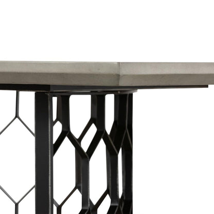 Armen Living - Solange Concrete and Black Metal Rectangular Dining Table - LCSODICCGR veiw 5