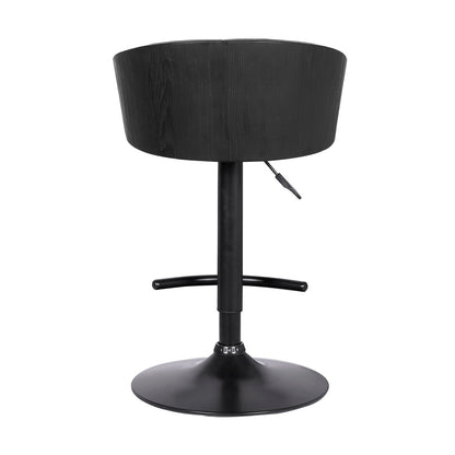 Armen Living - Solstice Adjustable Black Faux Leather Swivel Barrstool With Black Powder Coated Finish and Gold Accents - LCSCBABLBL veiw 5