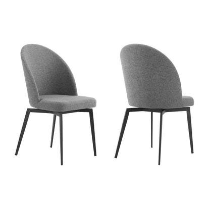 Armen Living - Sunny Swivel Gray Fabric and Metal Dining Room Chairs (Set of 2) - LCSNSIGR veiw 1