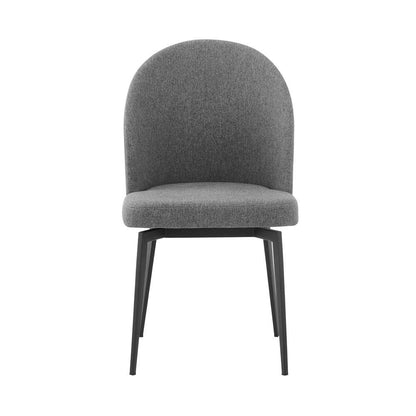 Armen Living - Sunny Swivel Gray Fabric and Metal Dining Room Chairs (Set of 2) - LCSNSIGR veiw 2