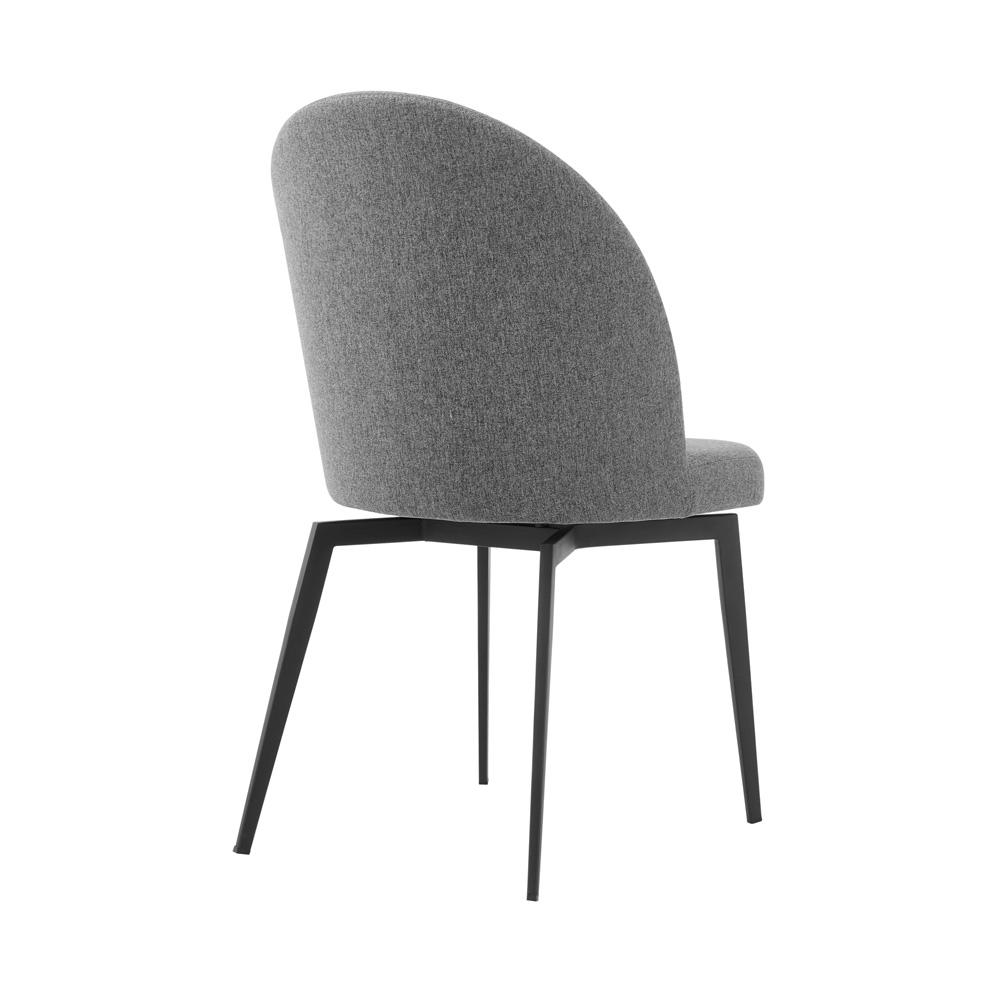 Armen Living - Sunny Swivel Gray Fabric and Metal Dining Room Chairs (Set of 2) - LCSNSIGR veiw 3