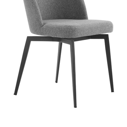 Armen Living - Sunny Swivel Gray Fabric and Metal Dining Room Chairs (Set of 2) - LCSNSIGR veiw 6