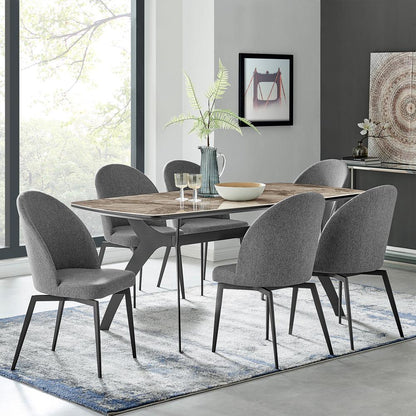 Armen Living - Sunny Swivel Gray Fabric and Metal Dining Room Chairs (Set of 2) - LCSNSIGR veiw 8