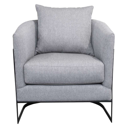 Armen Living - Swan Contemporary Accent Chair with Black Iron Finish Gray Fabric - LCSWCHGR veiw 1