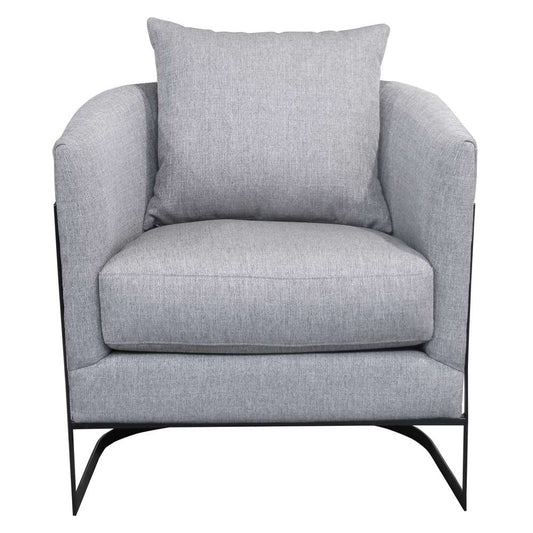 Armen Living - Swan Contemporary Accent Chair with Black Iron Finish Gray Fabric - LCSWCHGR veiw 1