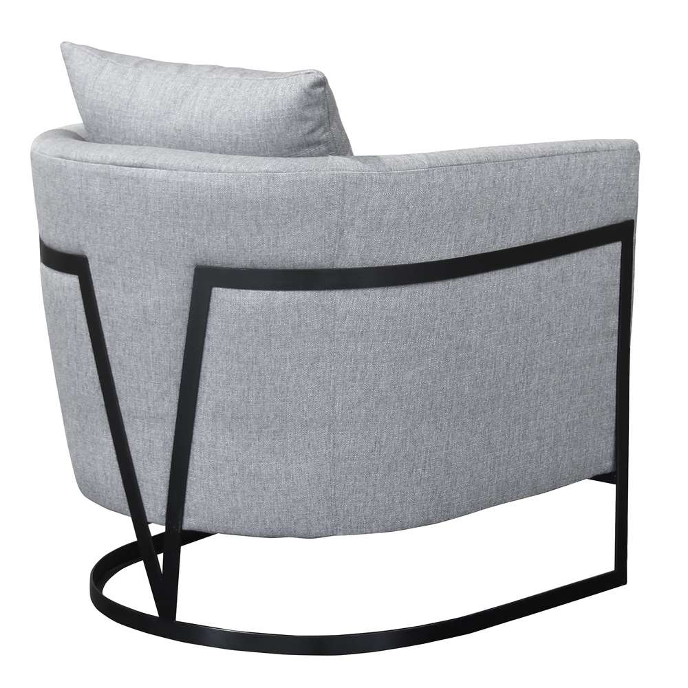 Armen Living - Swan Contemporary Accent Chair with Black Iron Finish Gray Fabric - LCSWCHGR veiw 2