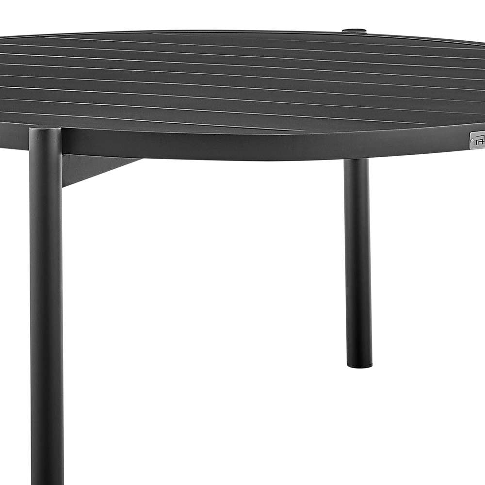 Armen Living - Tiffany Outdoor Patio Ruond Coffee Table in Black Aluminum - 840254332577 - CLOSEOUT veiw 2