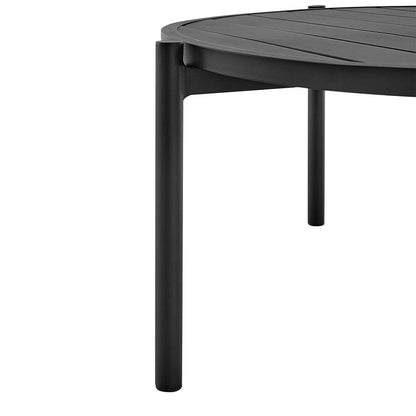 Armen Living - Tiffany Outdoor Patio Ruond Coffee Table in Black Aluminum - 840254332577 - CLOSEOUT veiw 3