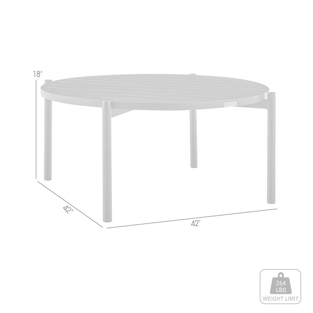Armen Living - Tiffany Outdoor Patio Ruond Coffee Table in Black Aluminum - 840254332577 - CLOSEOUT veiw 6