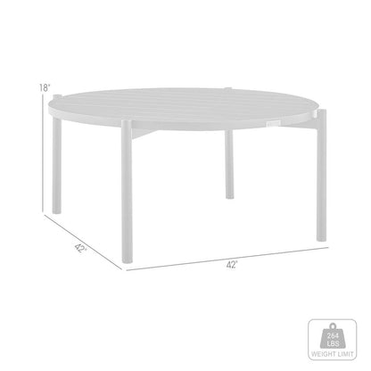 Armen Living - Tiffany Outdoor Patio Ruond Coffee Table in Black Aluminum - 840254332577 - CLOSEOUT veiw 6