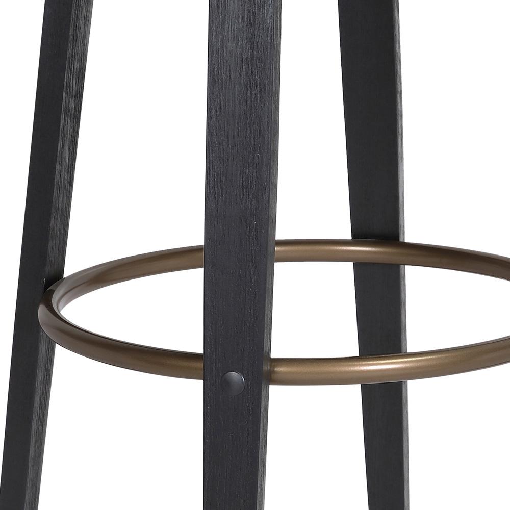Armen Living  - Topanga 26in Swivel Black Wood Counter Stool in Grey Faux Leather with Golden Bronze Metal - LCTOBABLKGRY26 veiw 8