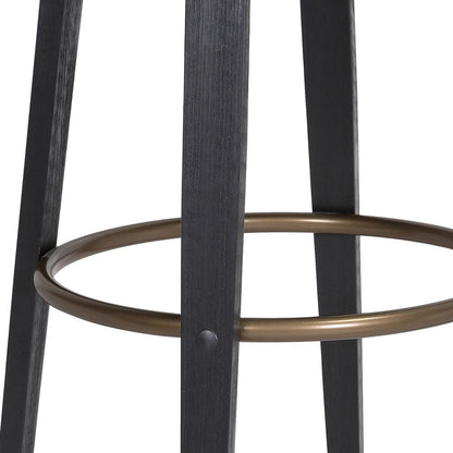 Armen Living  - Topanga 26in Swivel Black Wood Counter Stool in Grey Faux Leather with Golden Bronze Metal - LCTOBABLKGRY26 veiw 8