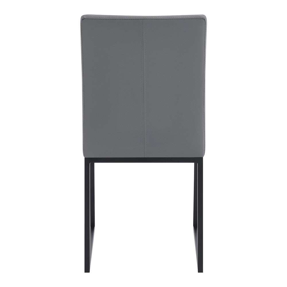 Armen Living - Trevor Contemporary Dining Chair in Matte Black Finish and Gray Faux Leather (Set of 2) - LCTRCHMBGR veiw 5
