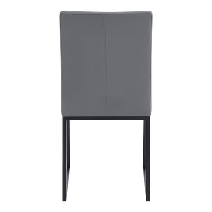 Armen Living - Trevor Contemporary Dining Chair in Matte Black Finish and Gray Faux Leather (Set of 2) - LCTRCHMBGR veiw 5