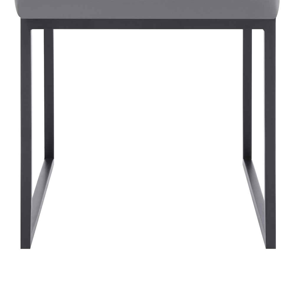 Armen Living - Trevor Contemporary Dining Chair in Matte Black Finish and Gray Faux Leather (Set of 2) - LCTRCHMBGR veiw 7