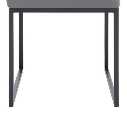 Armen Living - Trevor Contemporary Dining Chair in Matte Black Finish and Gray Faux Leather (Set of 2) - LCTRCHMBGR veiw 7