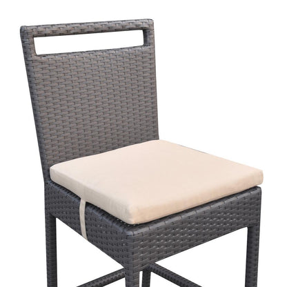 Armen Living - Tropez Outdoor Patio Wicker Barstool with Water Resistant Beige Fabric Cushions - LCTRBABE_CLOSEOUT veiw 4